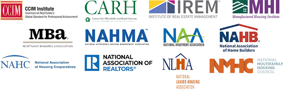 Logos that make up the real estate coalition who urge the federal government to acknowledge underlying causes of the housing affordability crisis