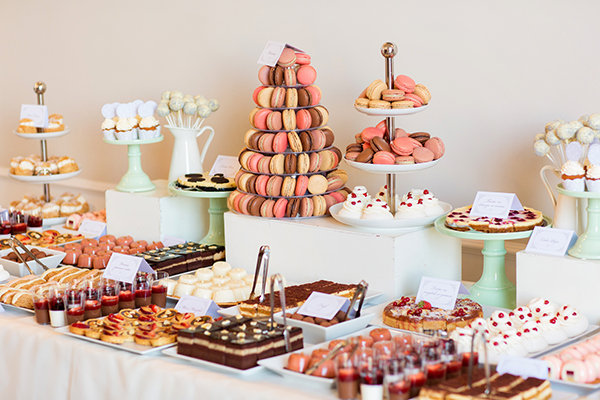Assortment of desserts on a table