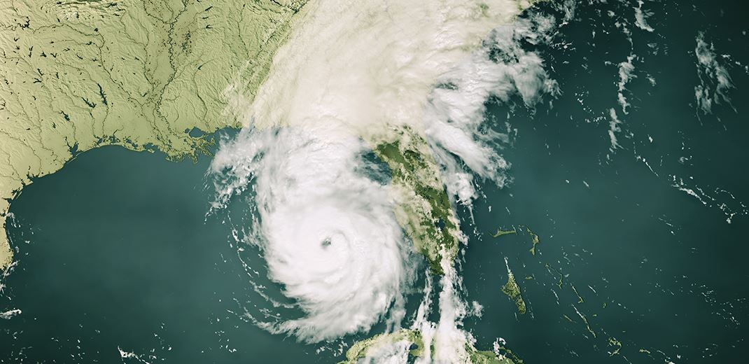 satellite image of hurricane west of florida