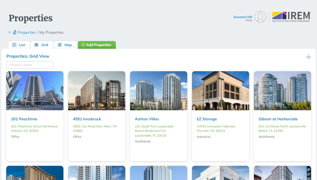 Image of Lobby CRE platform showing view of your properties uploaded to the platform. 