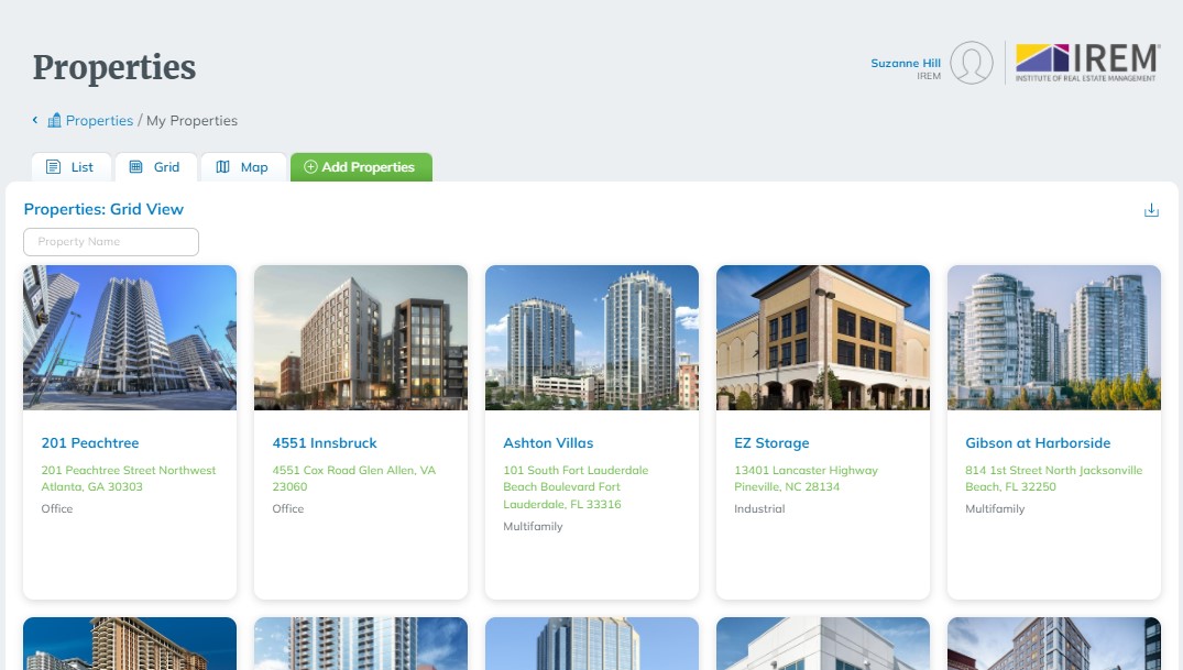 Image of Lobby CRE platform showing view of your properties uploaded to the platform.